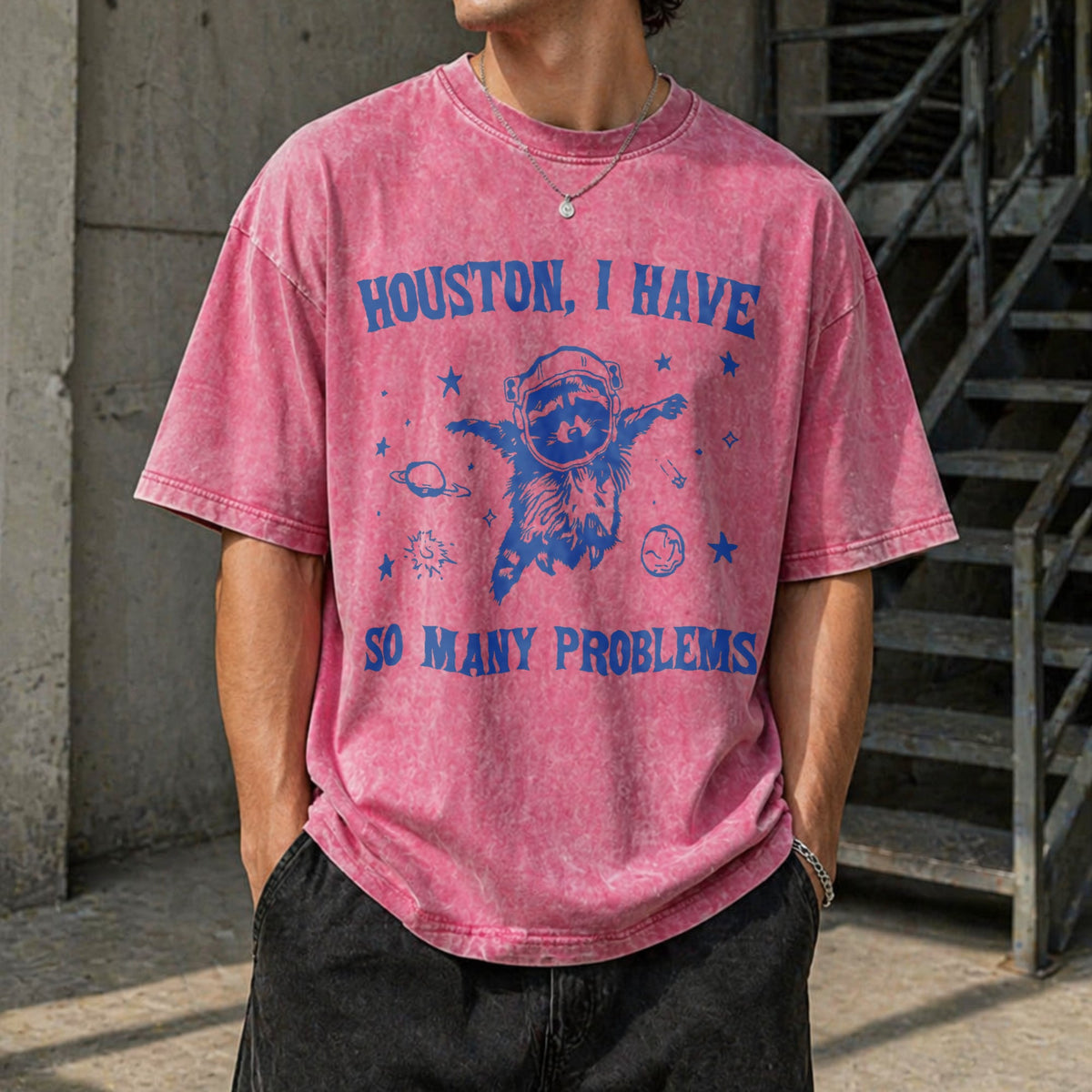Houston I Have So Many Problems Vintage Washed T-Shirt product image 7