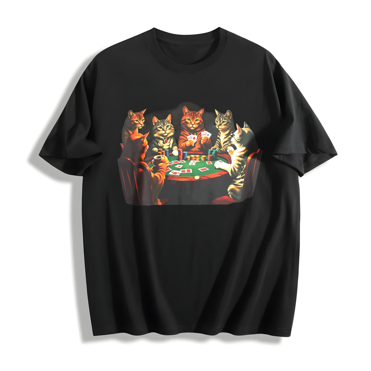 Poker Cat Cotton T-Shirt product image 1