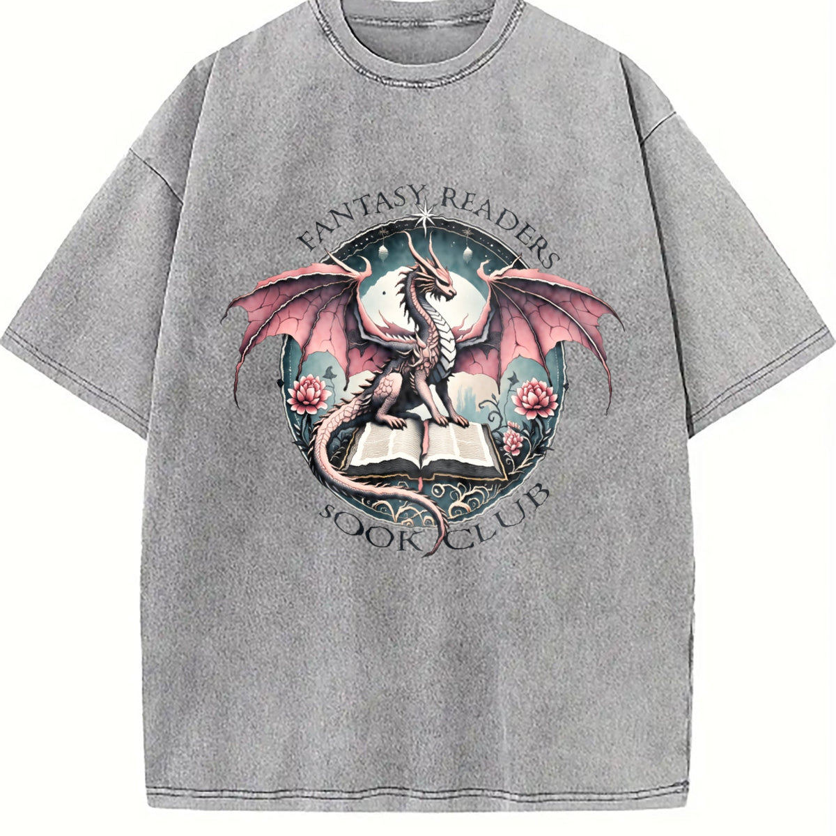 Fantasy Readers Book Club Dragon Vintage Washed T-Shirt product image 5