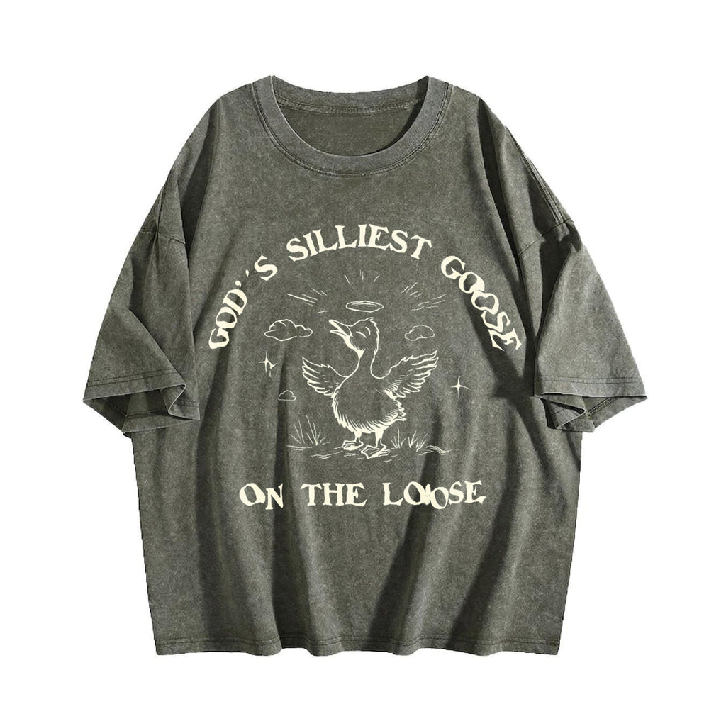 Gods Silliest Goose On The 90s Vintage Washed T-Shirt product image 4