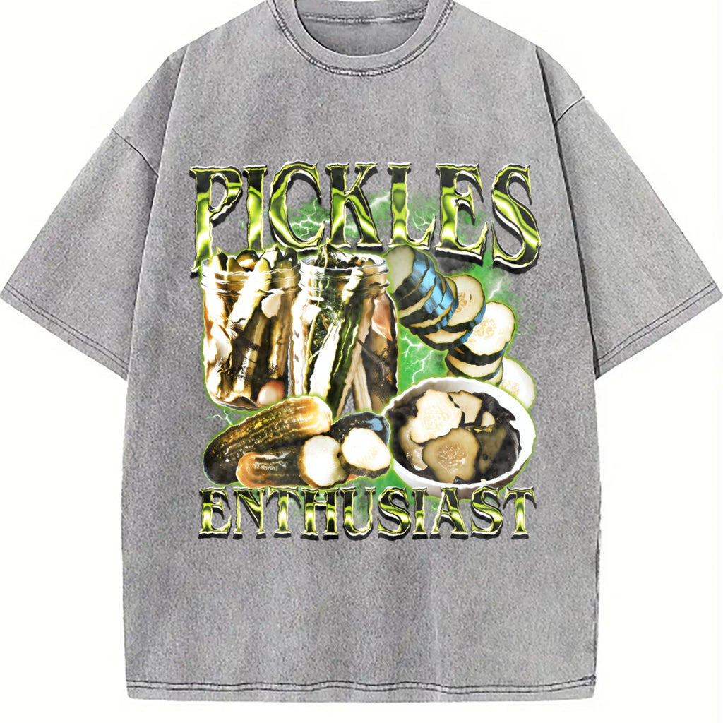 Pickle Enthusiast 90s Vintage Washed T-Shirt product image 5
