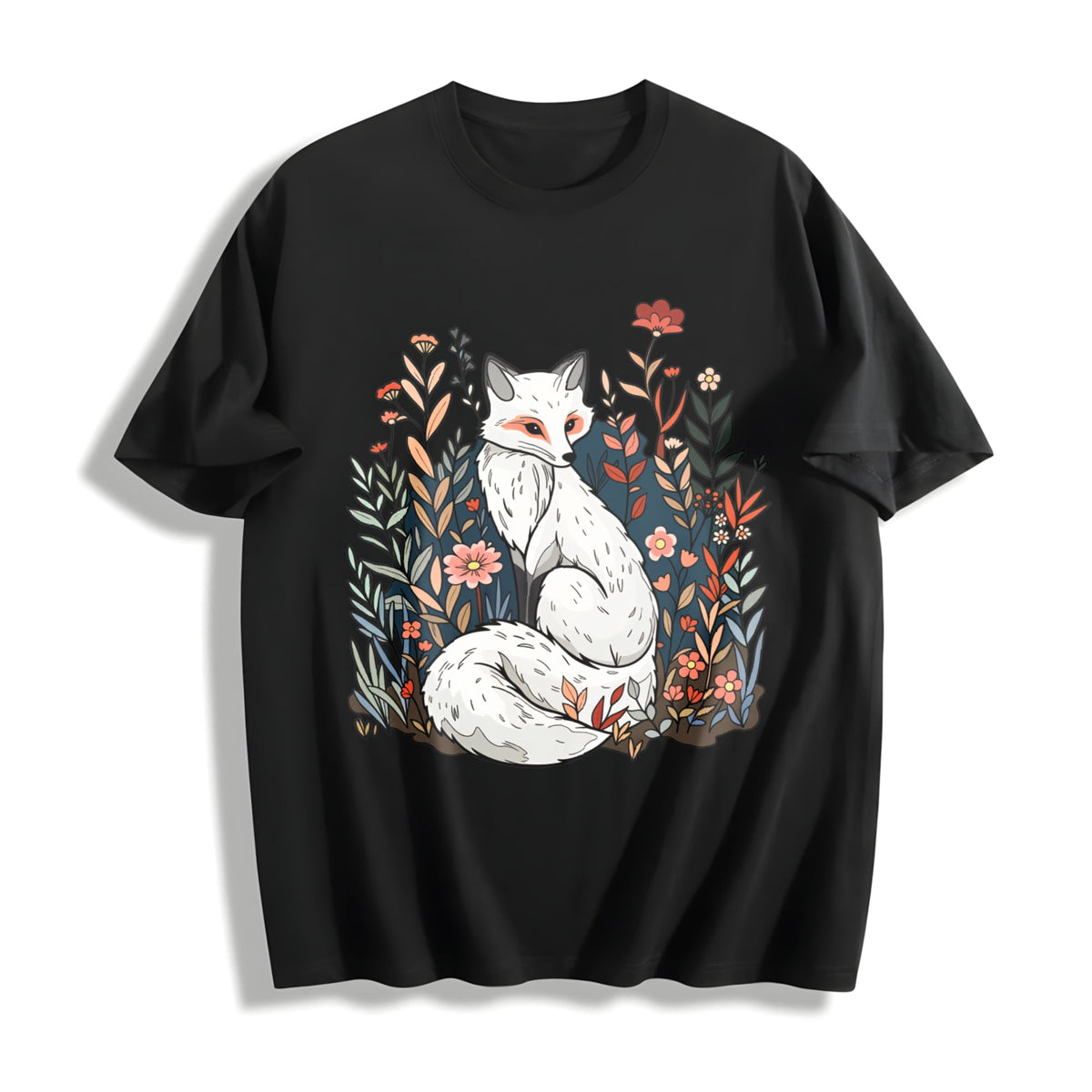 Luokeren Floral Fox - -inspired Cotton T-Shirt product image 1