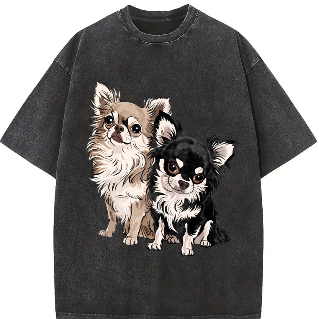Long-haired Chihuahua Vintage Washed T-Shirt product image 2