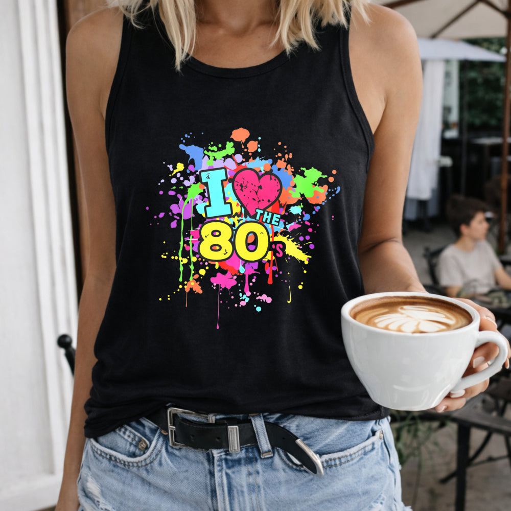 I Love the 80s Neon Splash Women's Tank Top