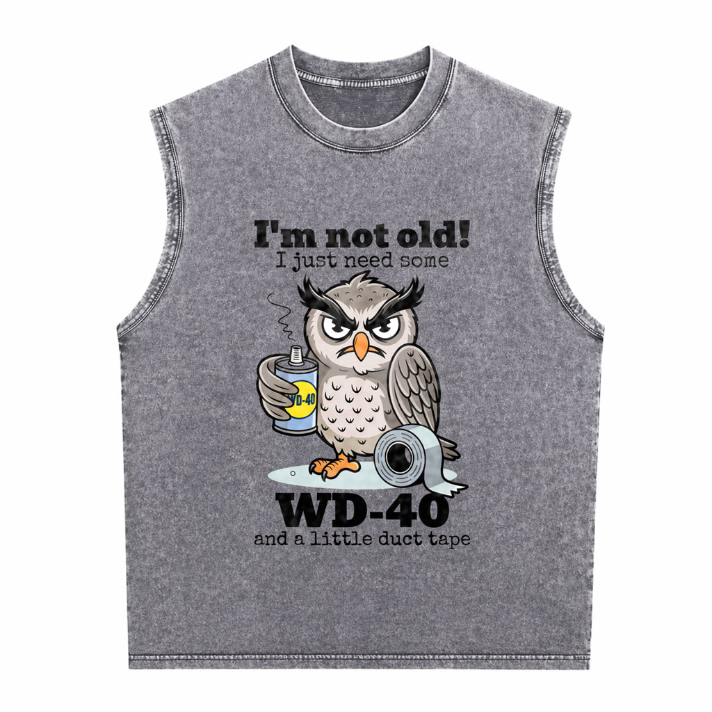 Owl I'm Not Old I Just Need Some Men's Washed Tank Top