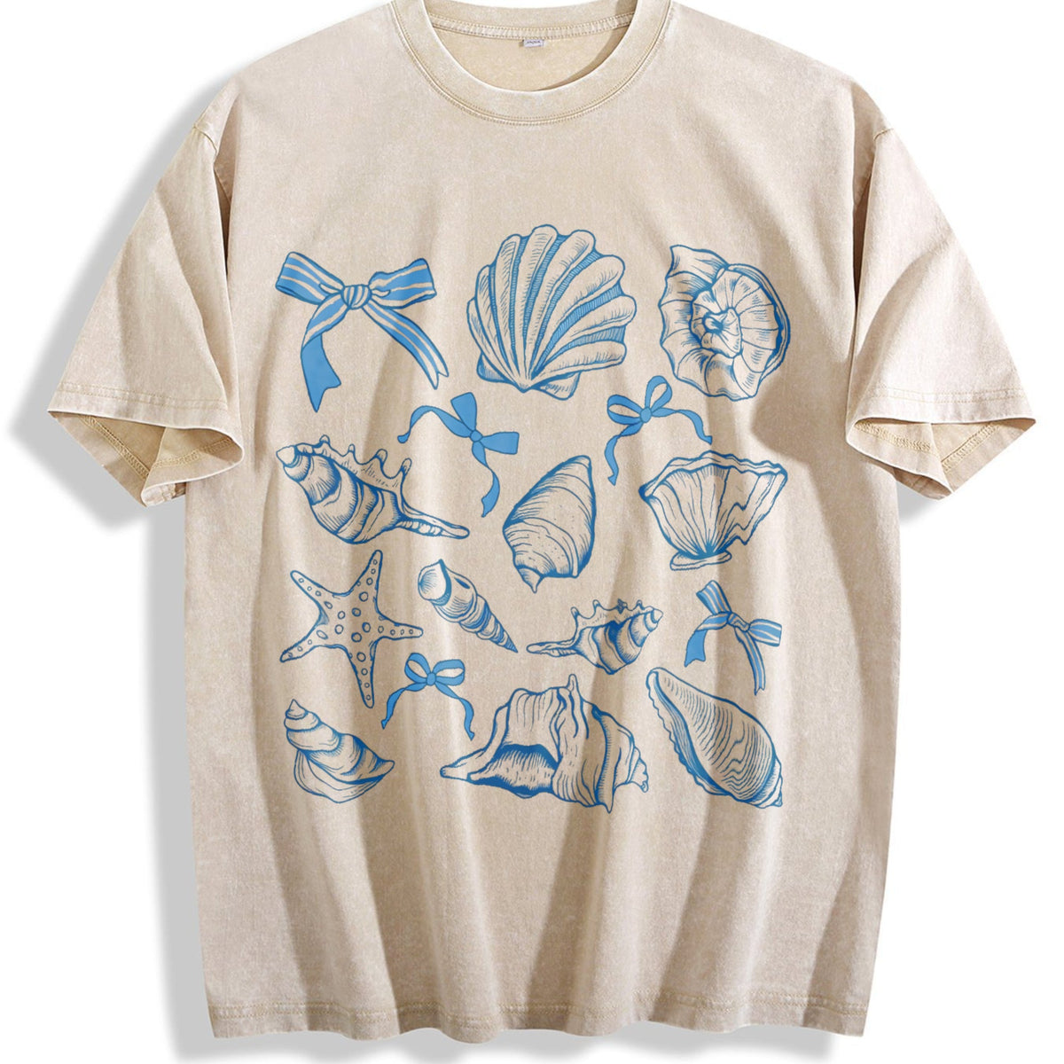 Seashell Coquette Summer Beach Vintage Washed T-Shirt product image 1