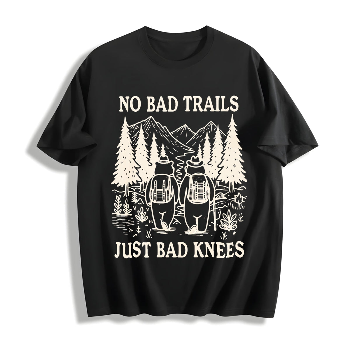 No Bad Trails Just Knees Cotton T-Shirt product image 1