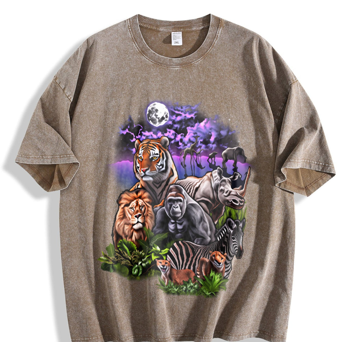 Rainforest Animals 90s Vintage Washed T-Shirt product image 3