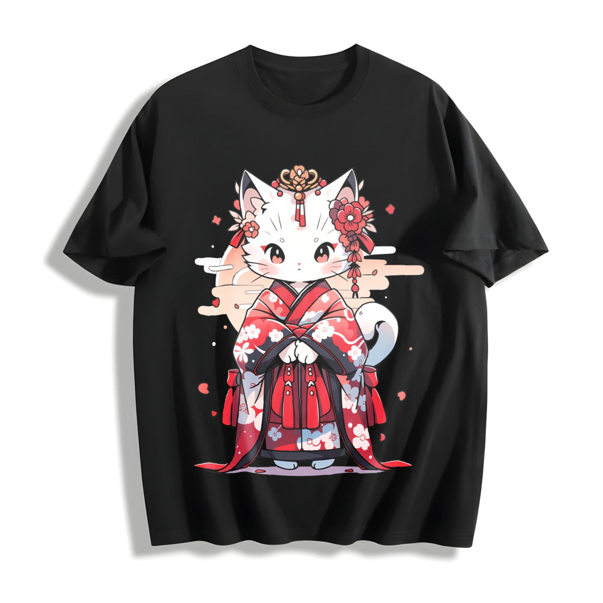 Animal Series : Cat In A Kimono Cotton T-Shirt product image 1