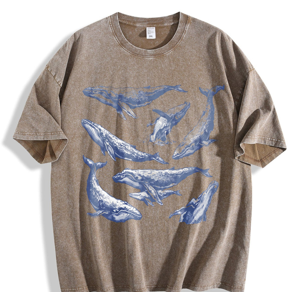 Whale 90s Tattoo Vintage Washed T-Shirt product image 3
