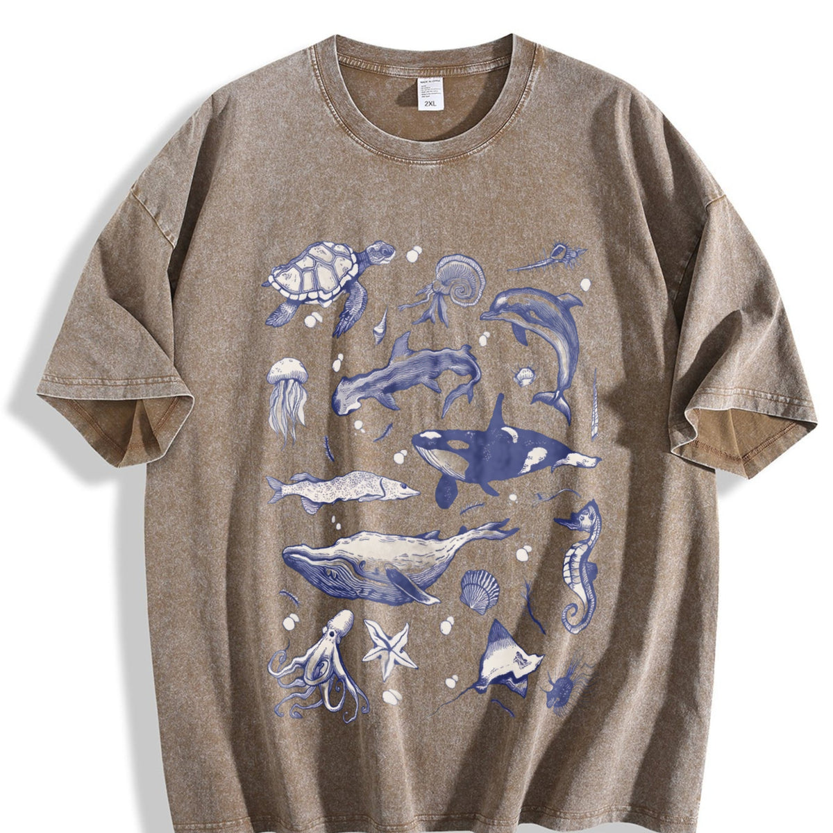 Sea Animal 90s Vintage Washed T-Shirt product image 3