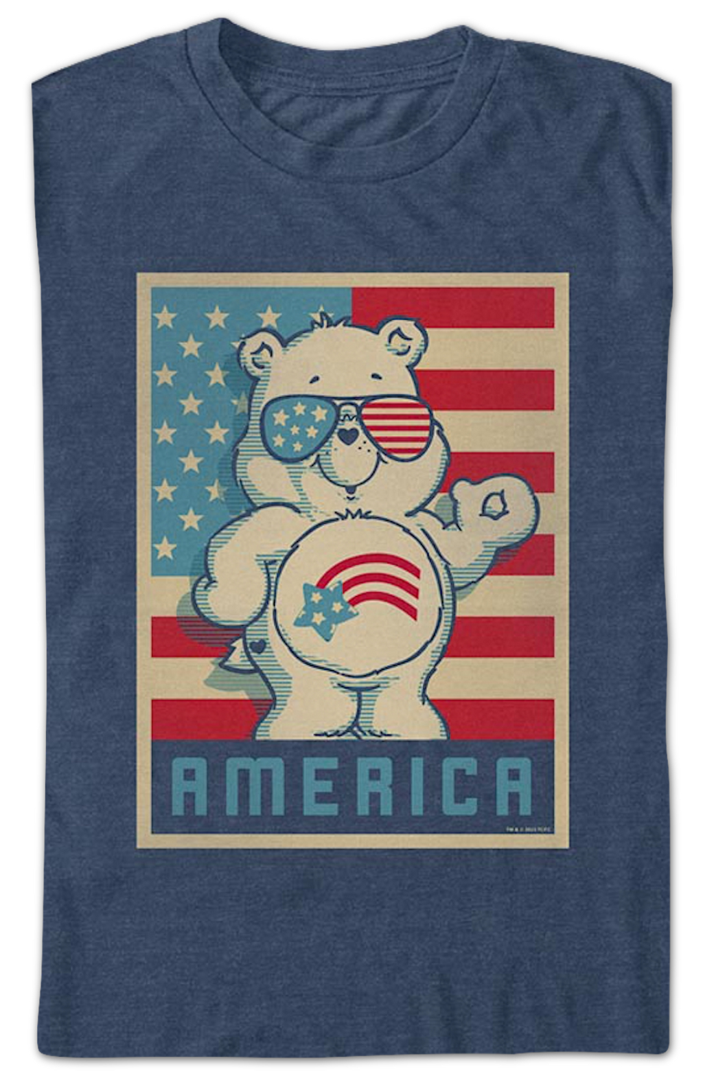 America Cares Bear Patriotic Pose Care Bears T-Shirt product image 2