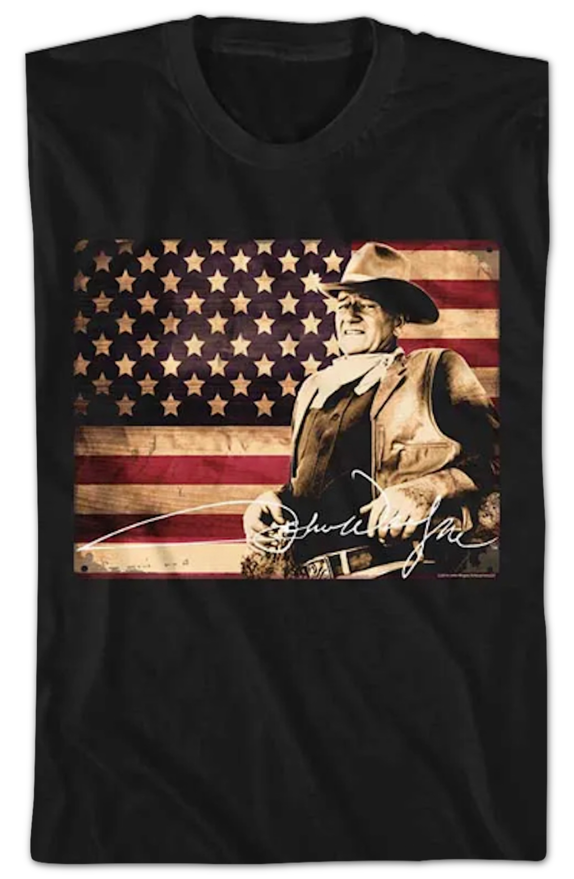 American Flag Autograph John Wayne T-Shirt product image 2