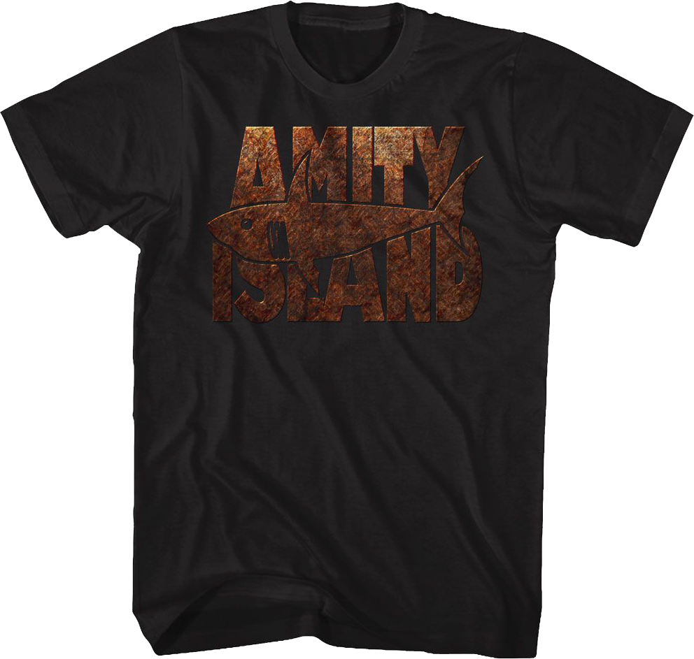 Amity Island Rusted Sign Jaws T-Shirt product image 1
