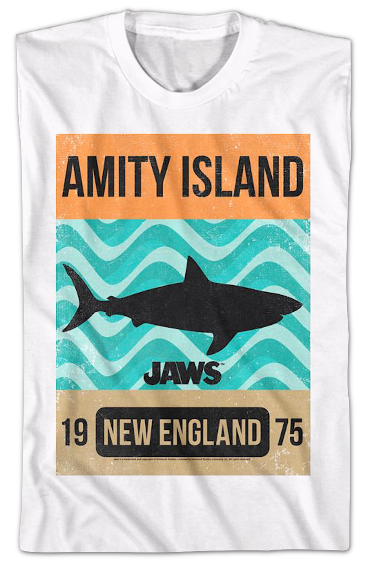 Amity Island Shark Waves Jaws T-Shirt product image 2