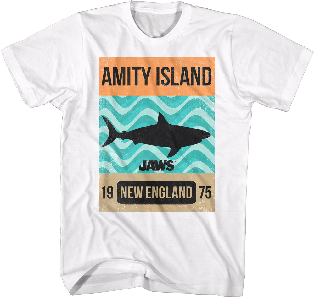 Amity Island Shark Waves Jaws T-Shirt product image 1