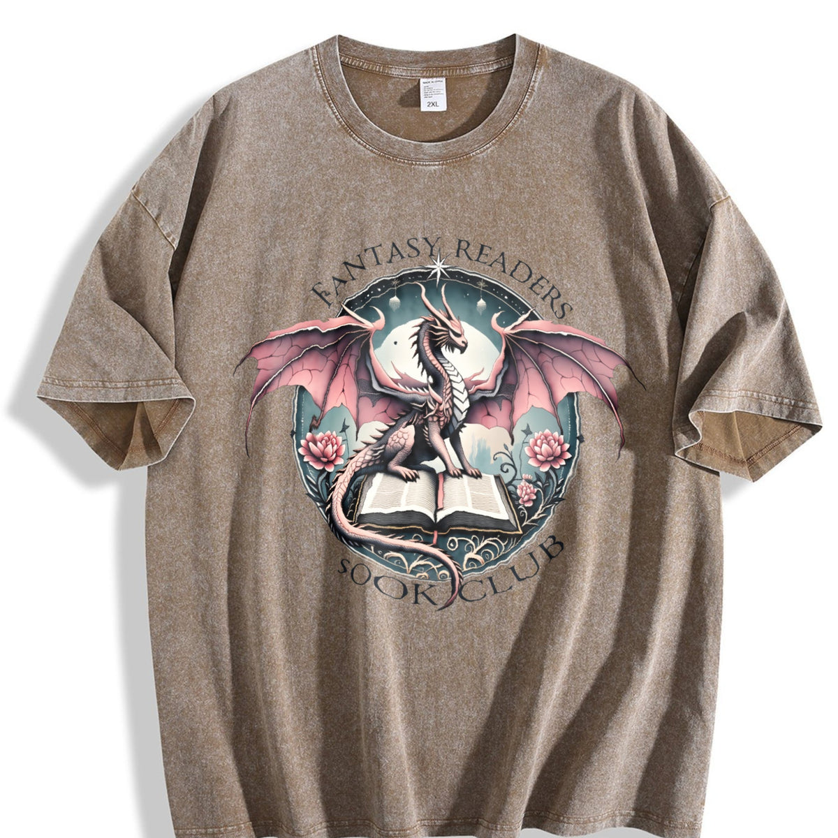 Fantasy Readers Book Club Dragon Vintage Washed T-Shirt product image 3