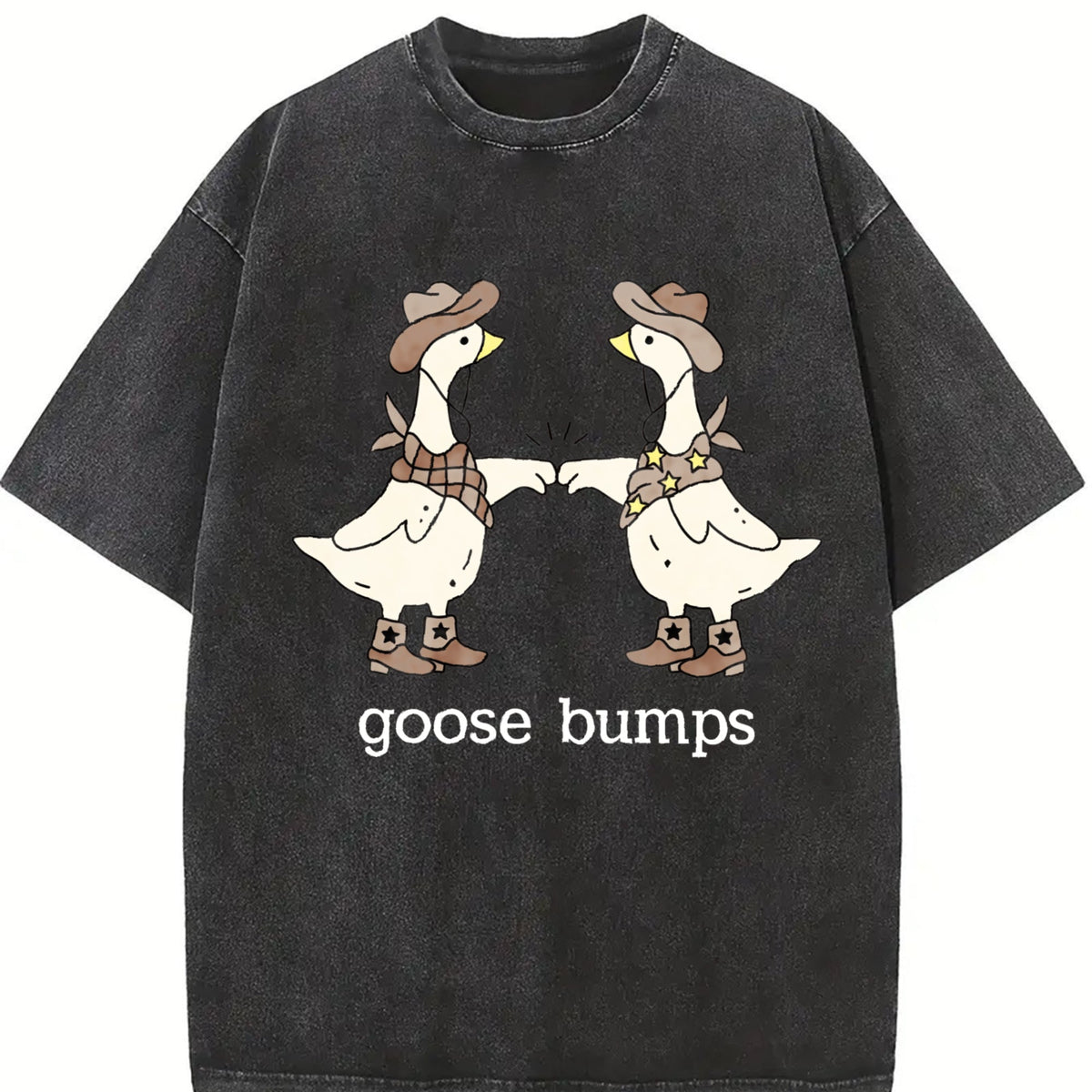 Goose Bumps Western Silly Funny Lover Vintage Washed T-Shirt product image 2