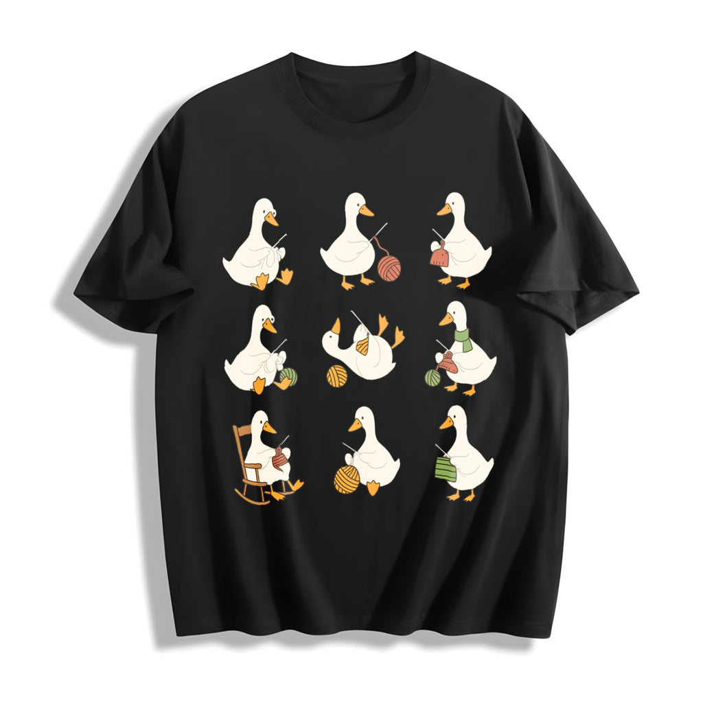 Cute Goose Crocheting Cotton T-Shirt product image 1