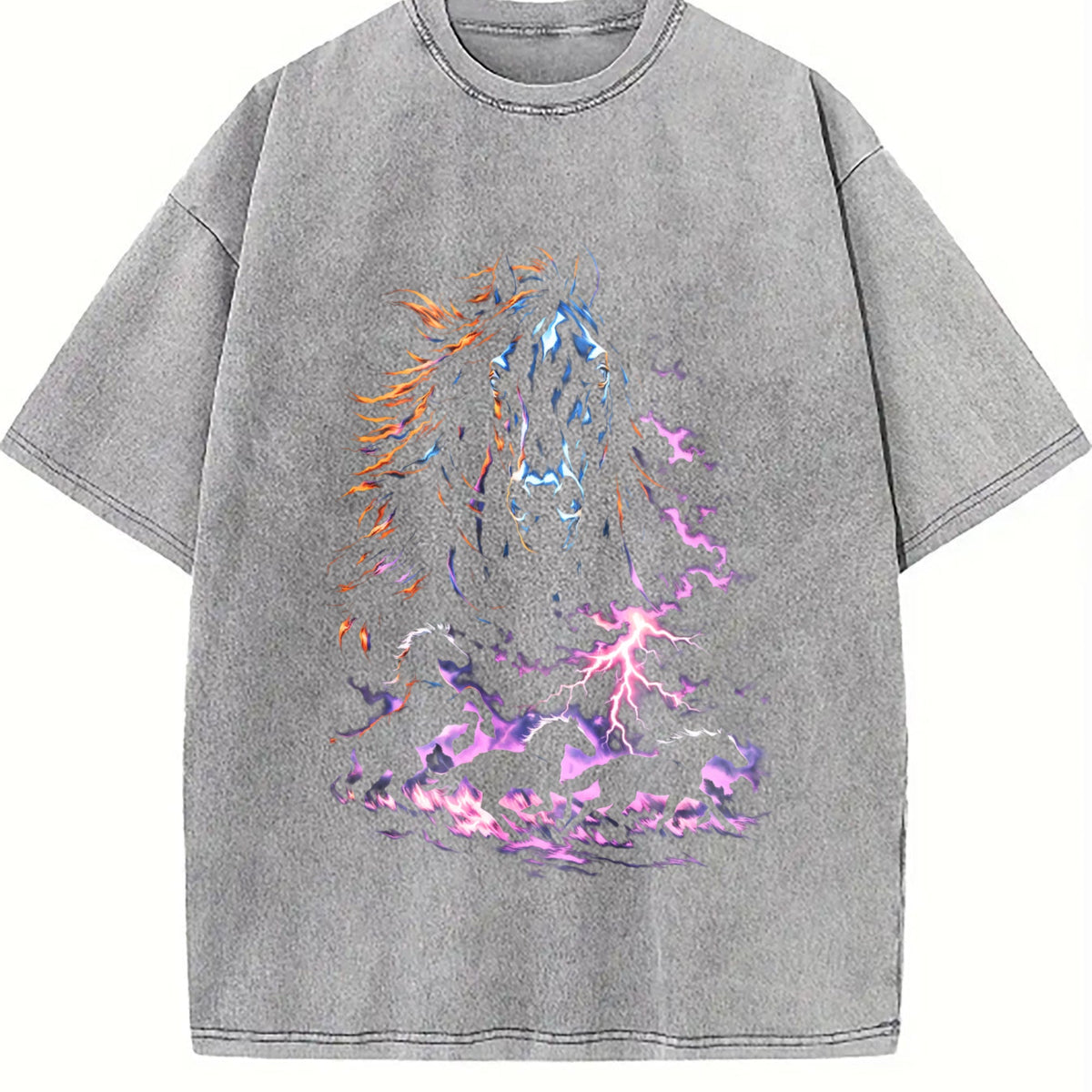 Lightning Horse 90s Vintage Washed T-Shirt product image 5