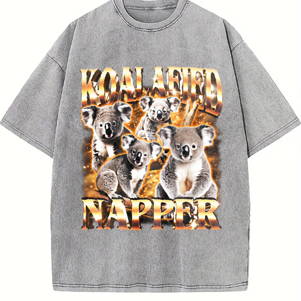 Koalafied Napper Funny Meme Vintage Washed T-Shirt product image 5