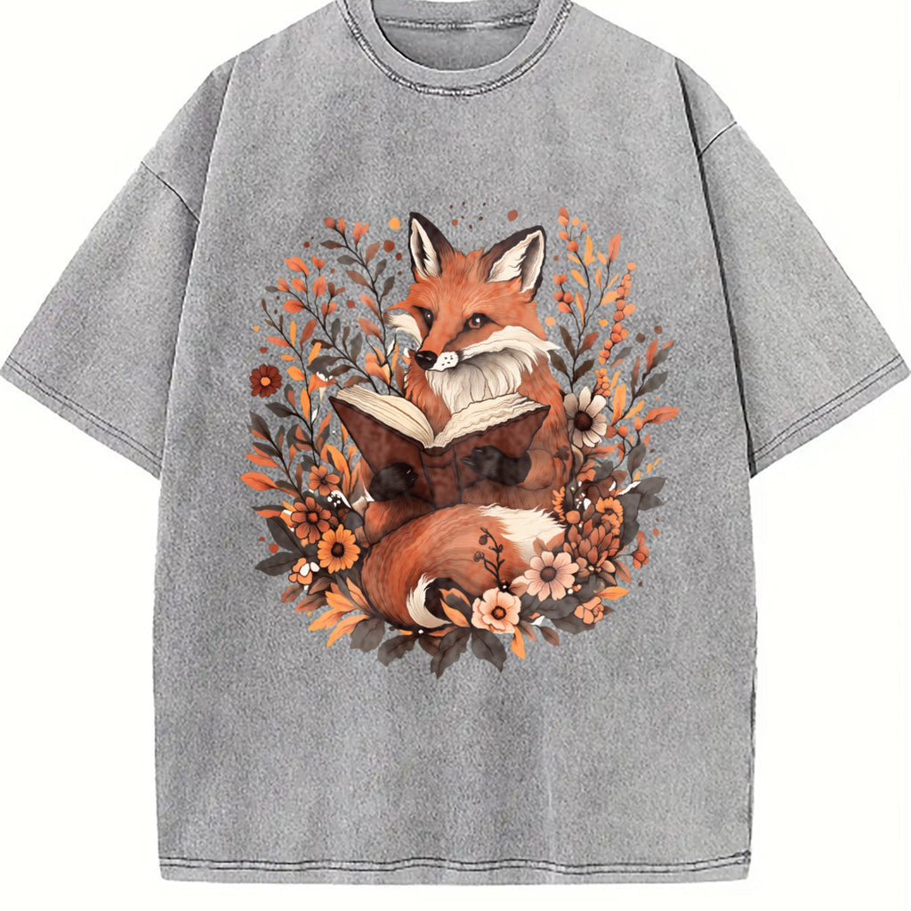 Ladies' Bohemian Floral With A An Fox Vintage Washed T-Shirt product image 5