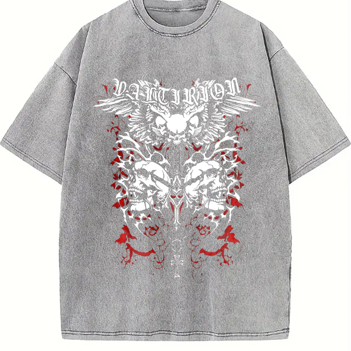 Avant-garde Neutral Black Short-sleeved Vintage Washed product image 4