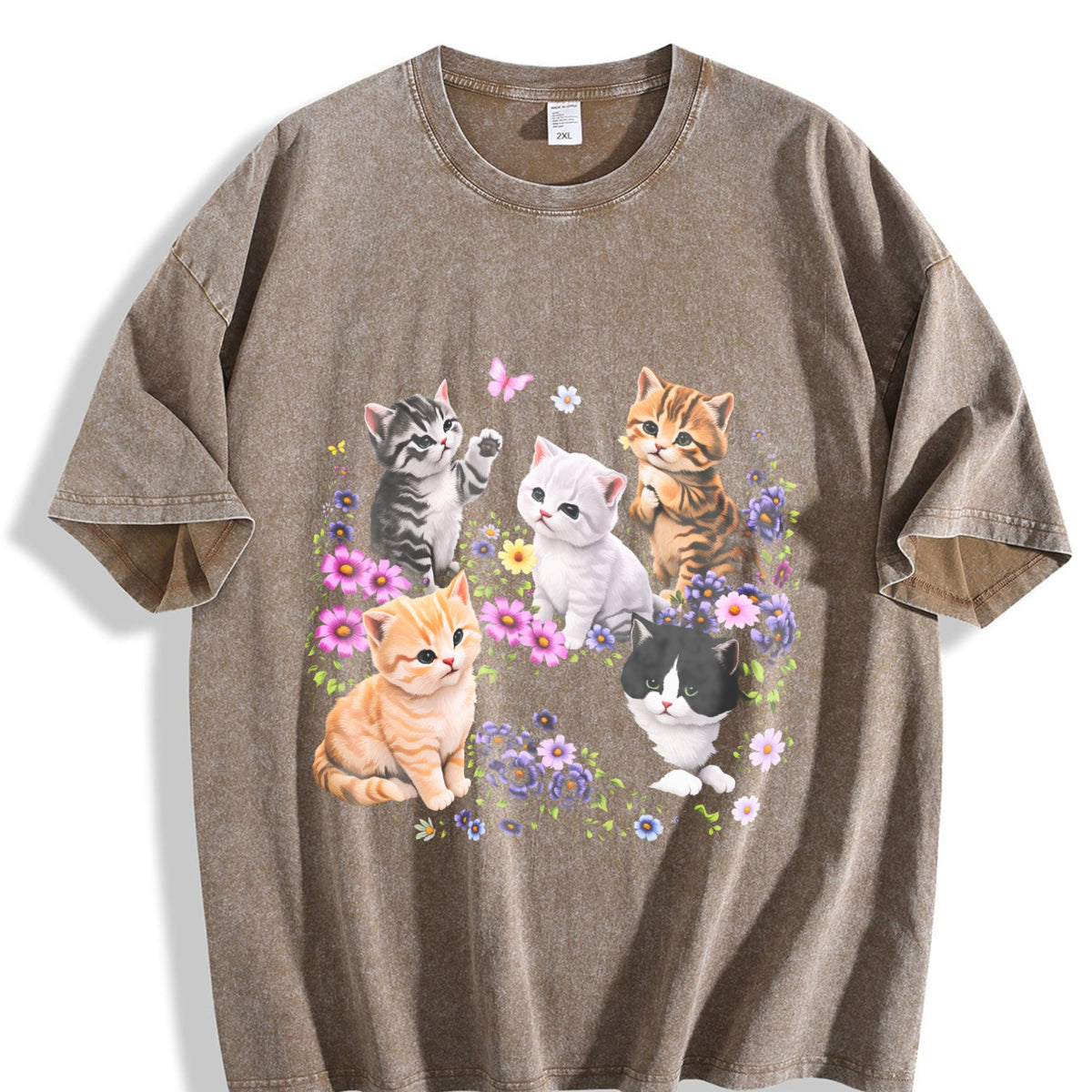 Cute Kitten Vintage Washed T-Shirt product image 3