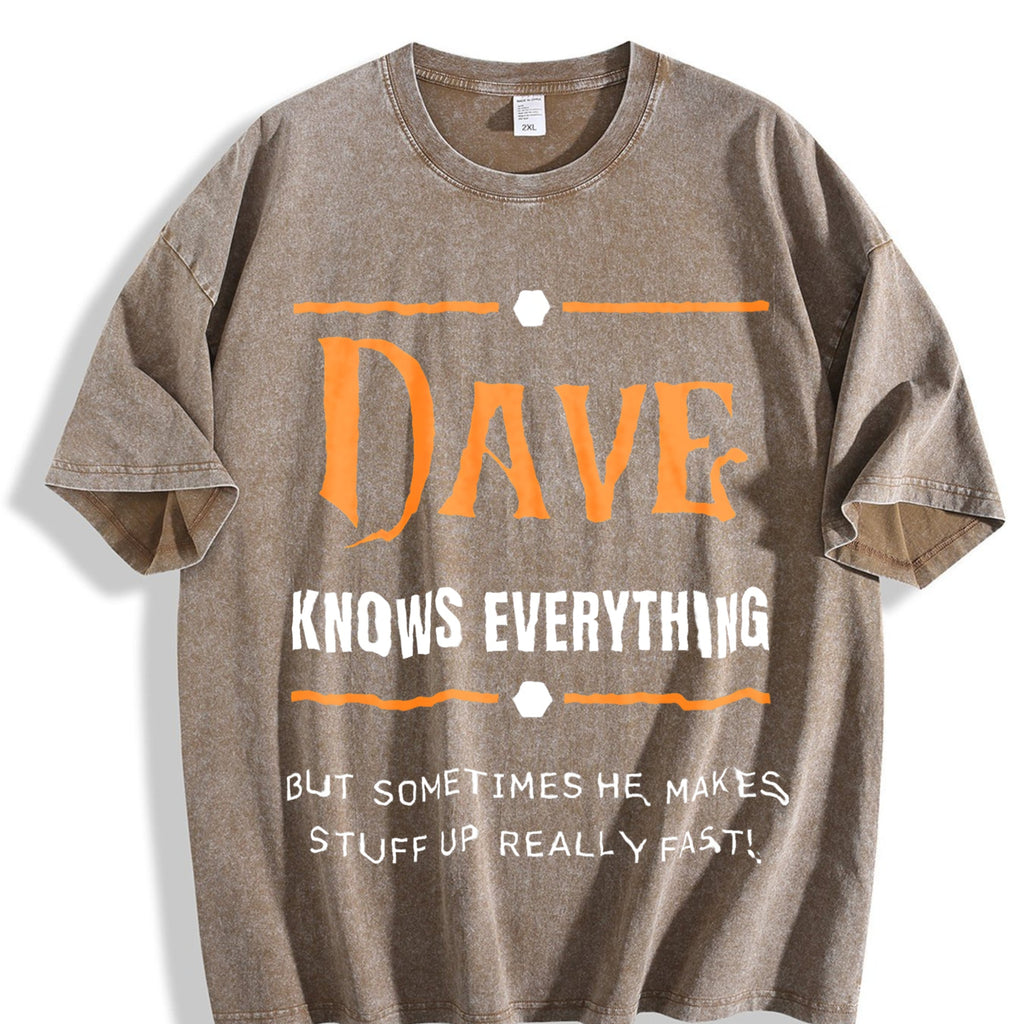 Dave Knows Everything Vintage Washed T-Shirt product image 3