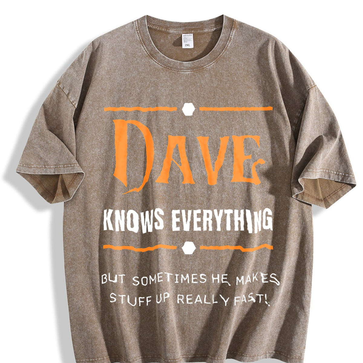 Dave Knows Everything Vintage Washed T-Shirt product image 3