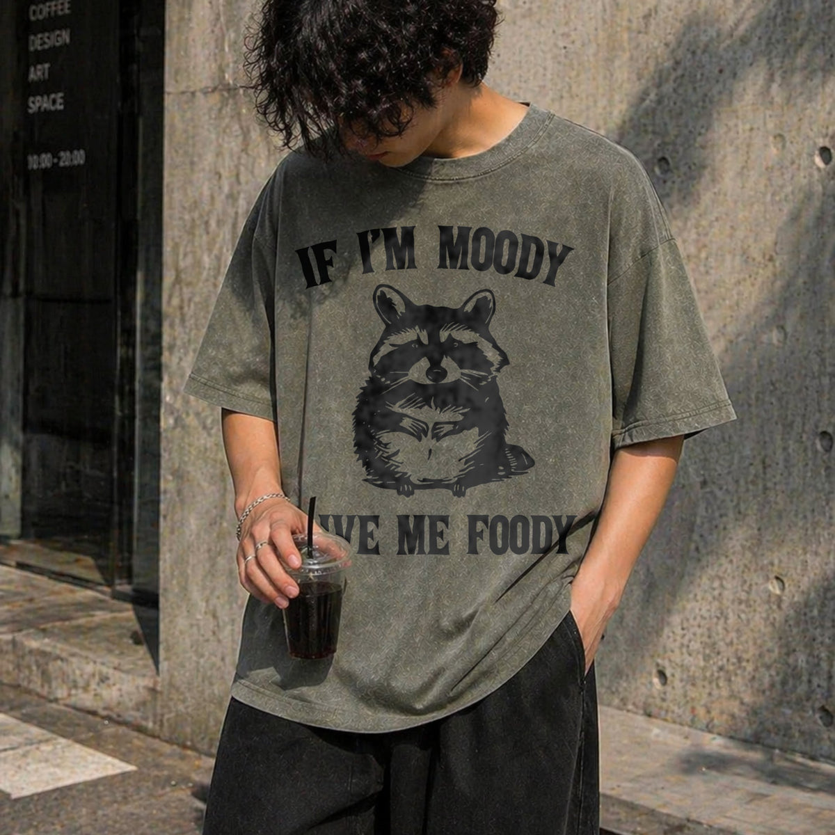 If I'm Moody Give Me Foody Funny Vintage Washed T-Shirt product image 4