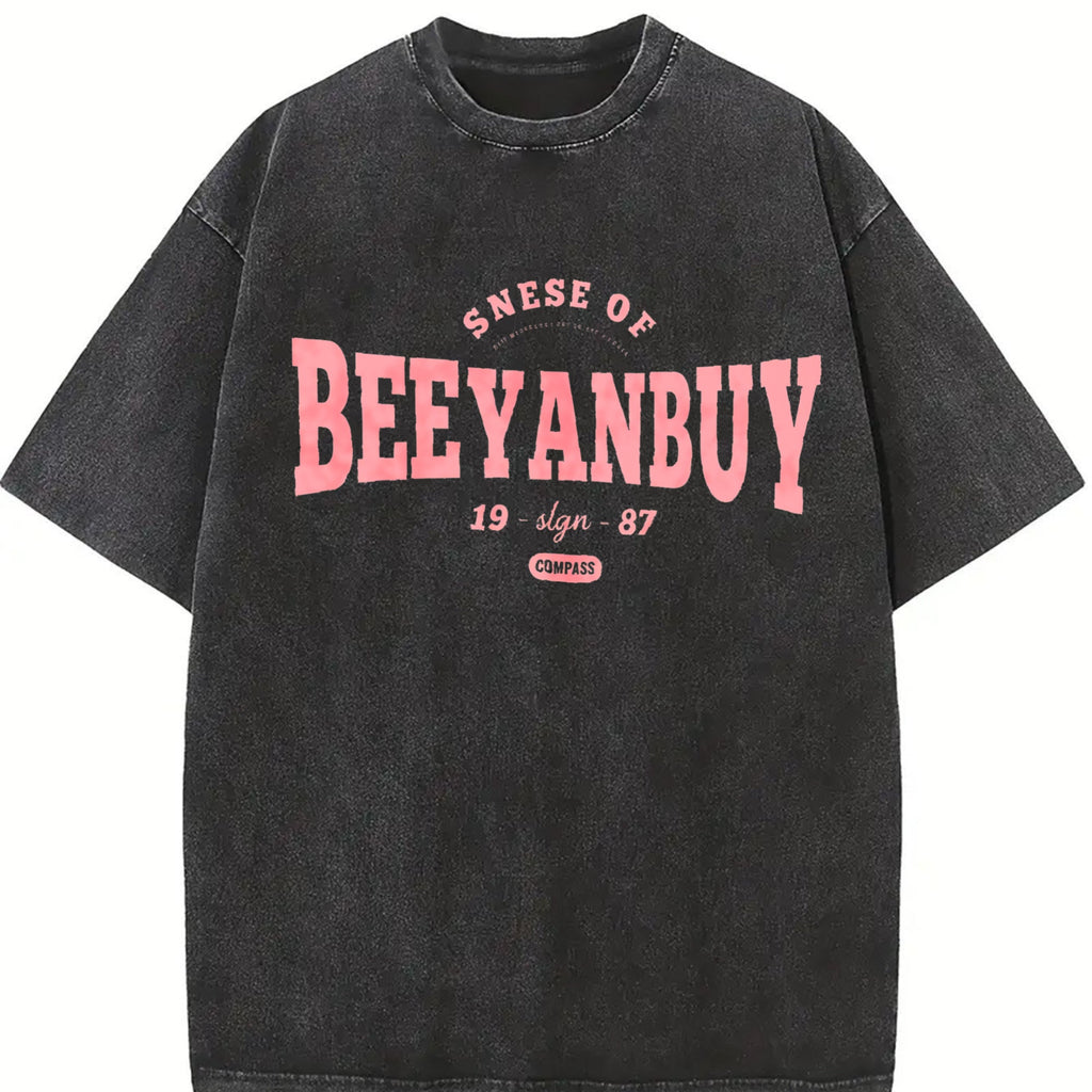 Pink Varsity Lettering Vintage Washed T-Shirt product image 2