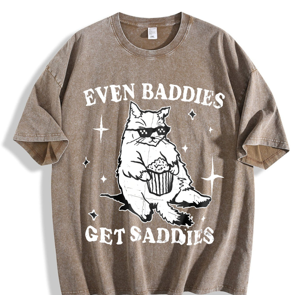 Even Baddies Get Saddies Vintage Washed T-Shirt product image 3