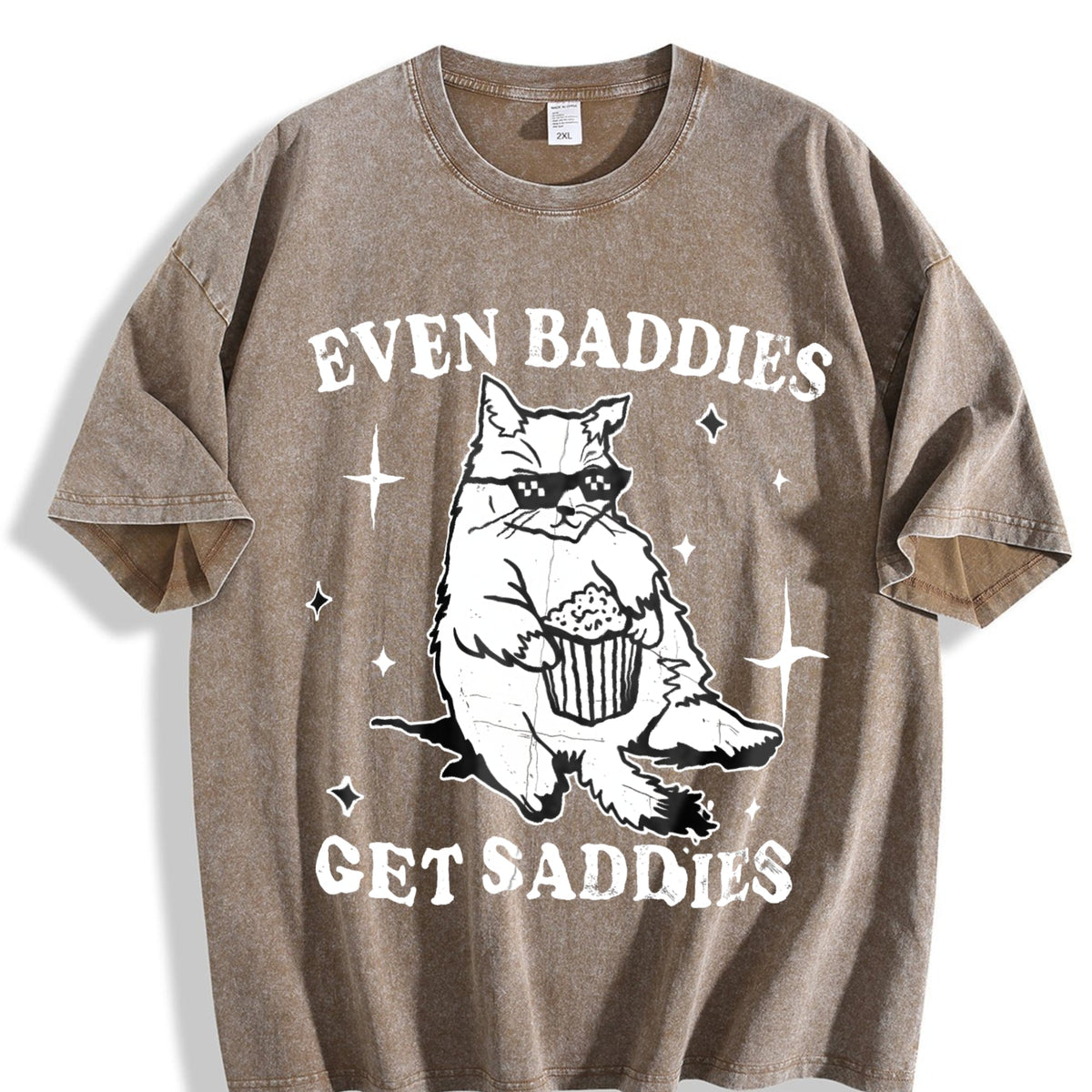 Even Baddies Get Saddies Vintage Washed T-Shirt product image 3