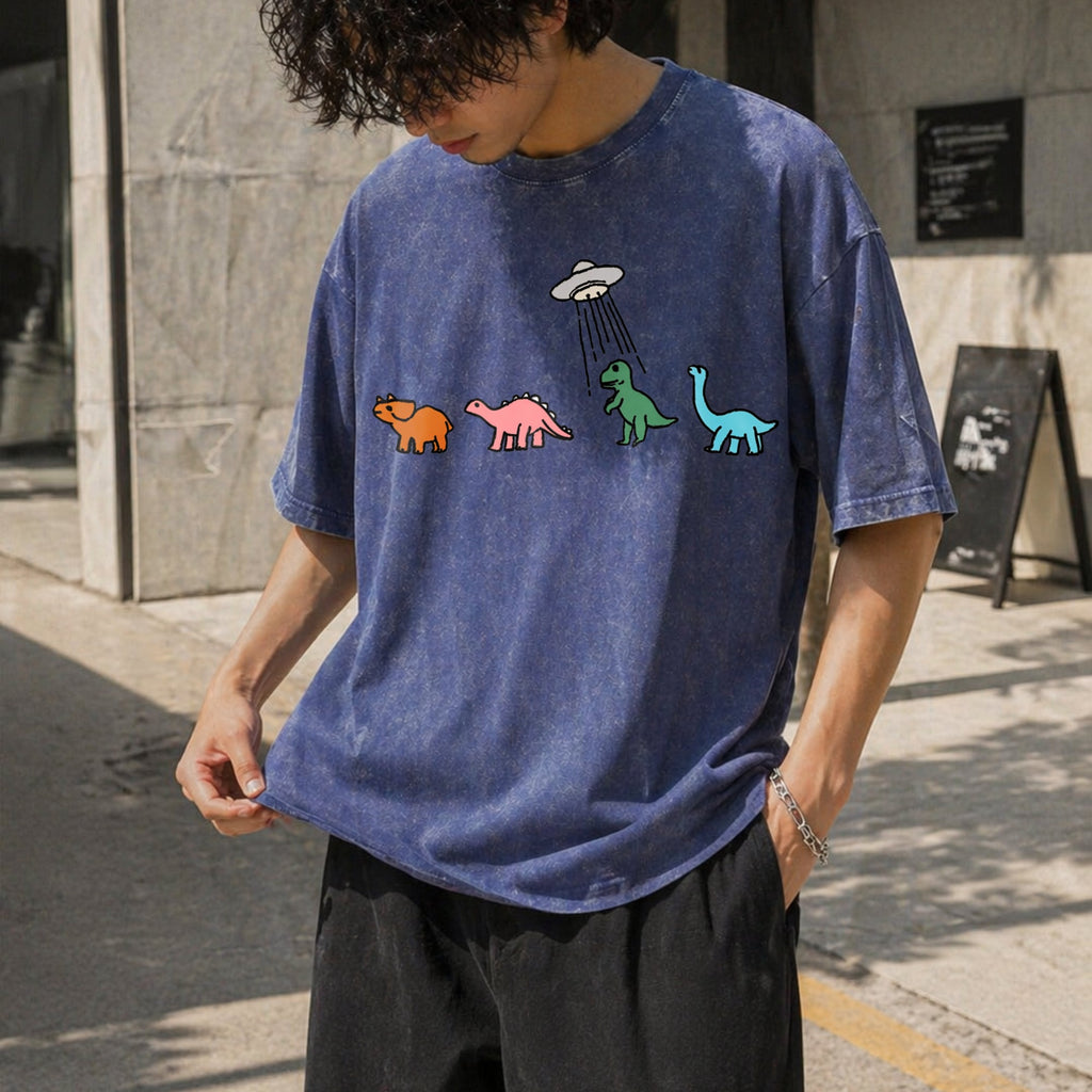 UFO Dinosaur Vintage Washed T-Shirt product image 8