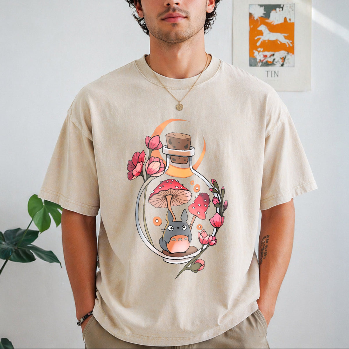 Totoro Mushroom Vintage Washed T-Shirt product image 1