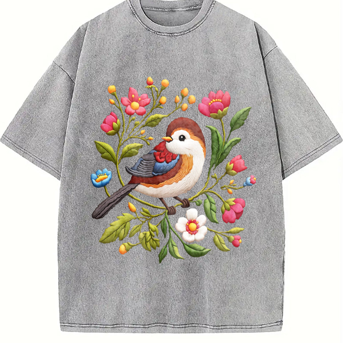 Bird & Floral - Stretch Vintage Washed T-Shirt product image 5