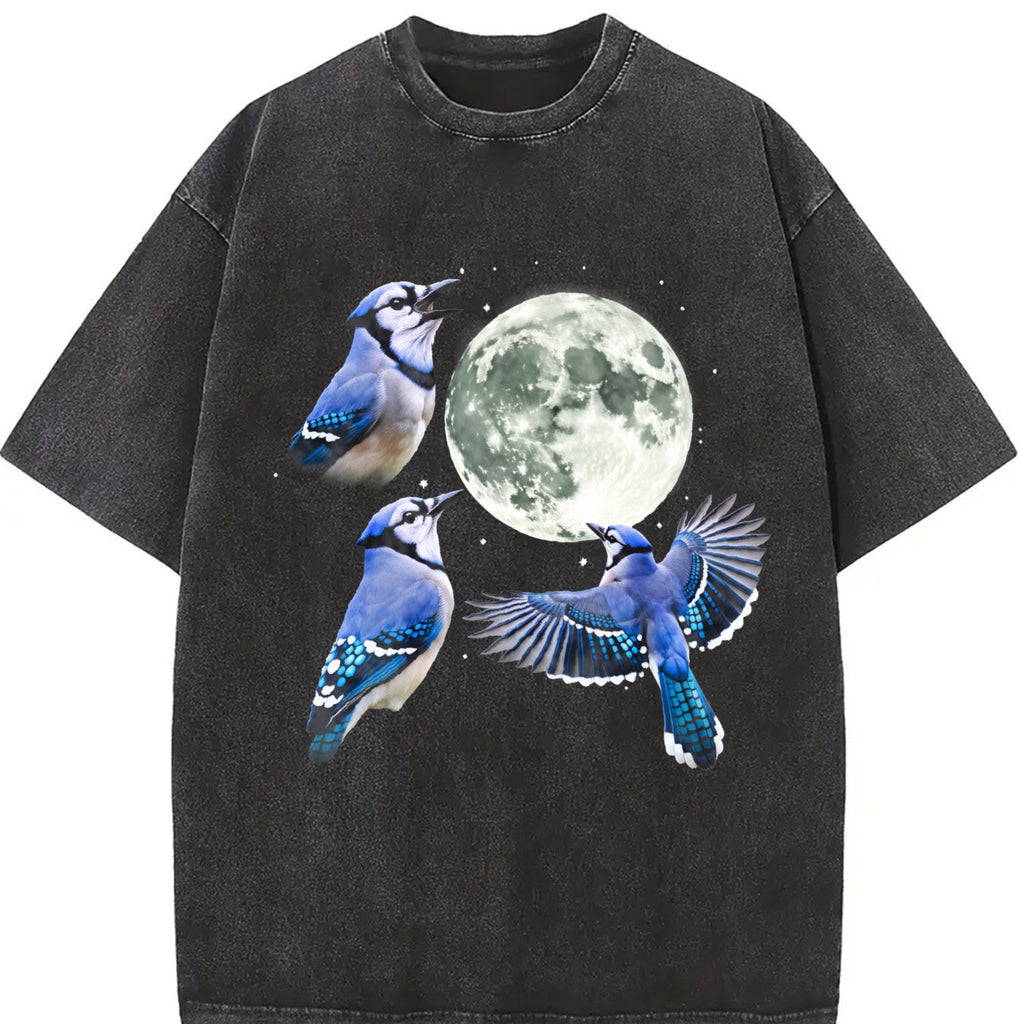 Blue Jay Moon 90s Vintage Washed T-Shirt product image 2