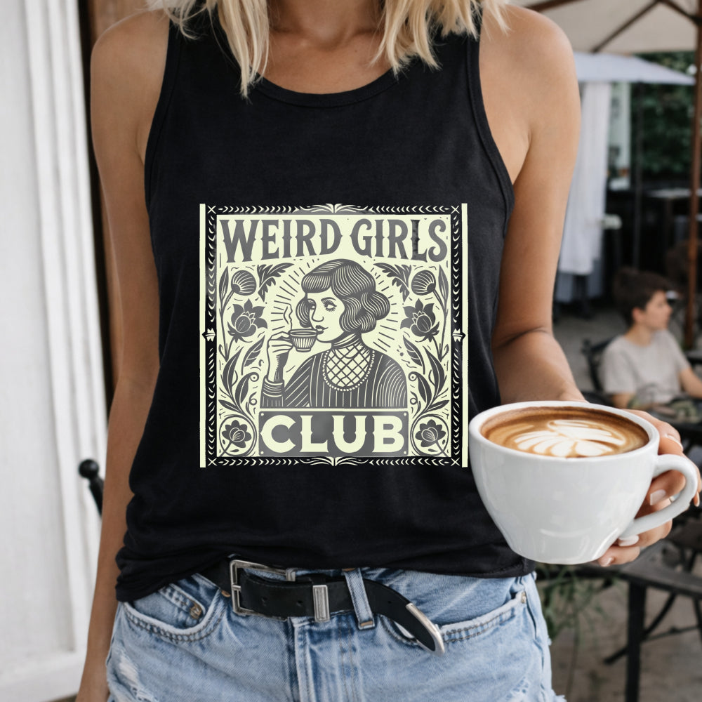 Weird Letters & Cartoon Female Women's Tank Top