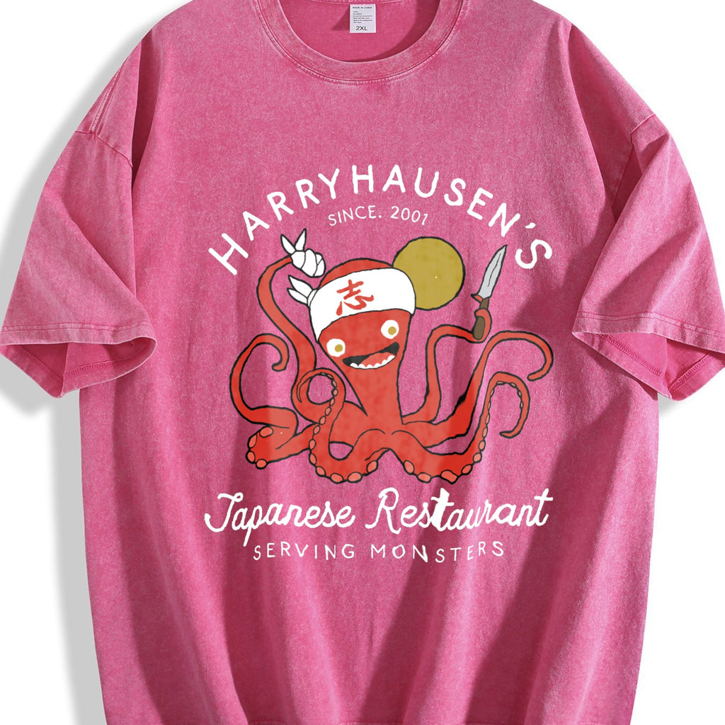 Summer With Octopus Vintage Washed T-Shirt product image 7