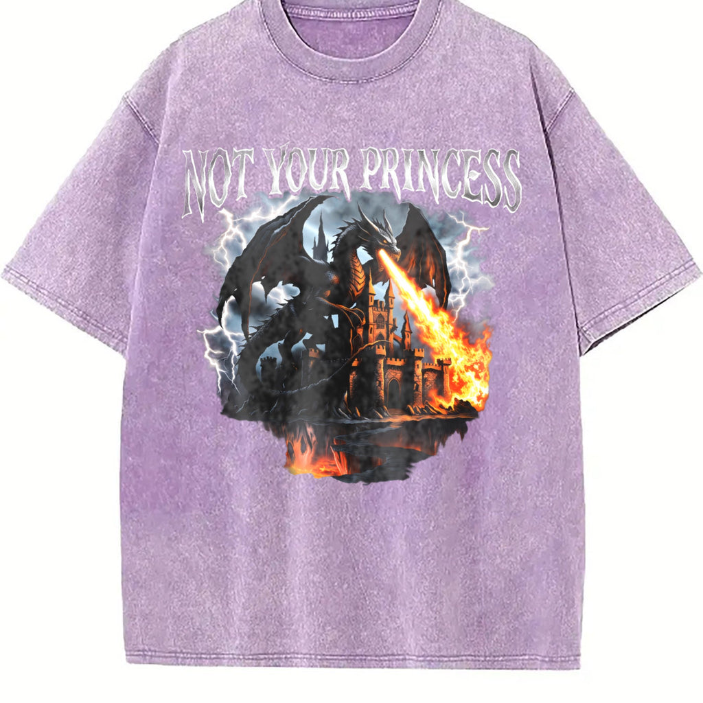 Not Your Princess Dragon 90s Vintage Washed T-Shirt product image 6