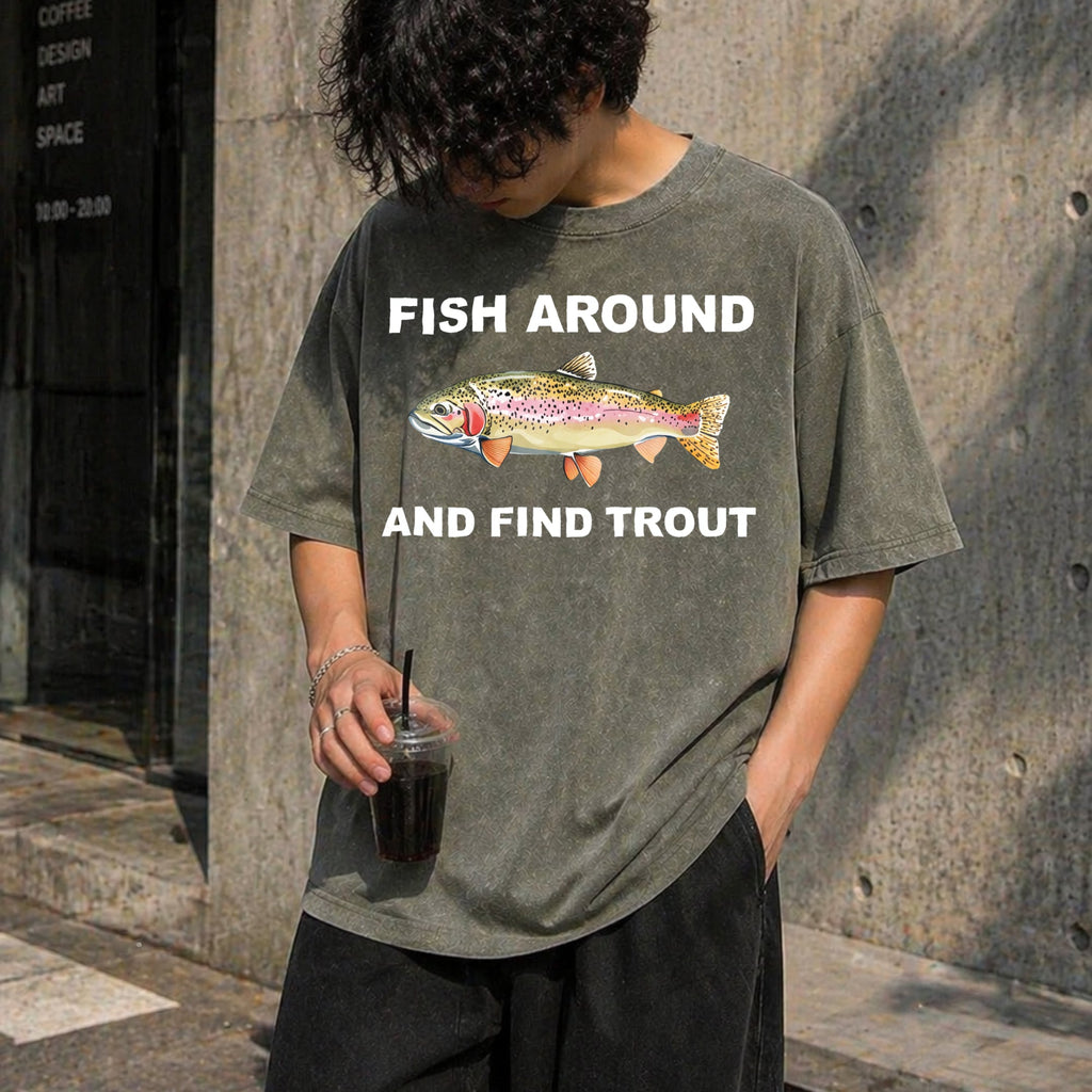 Fish Around And Find Trout Vintage Washed T-Shirt product image 4