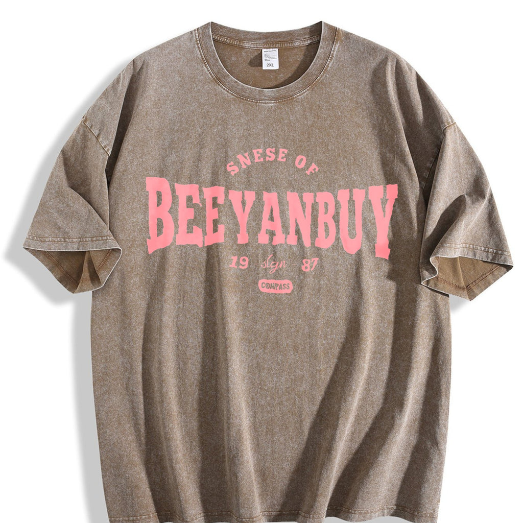 Pink Varsity Lettering Vintage Washed T-Shirt product image 3