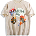 Koi Fish Howling At Moon 90s Vintage Washed T-Shirt product image 1