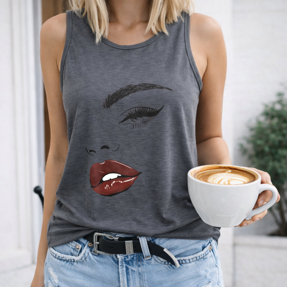 A Cartoon In Profile Women's Tank Top