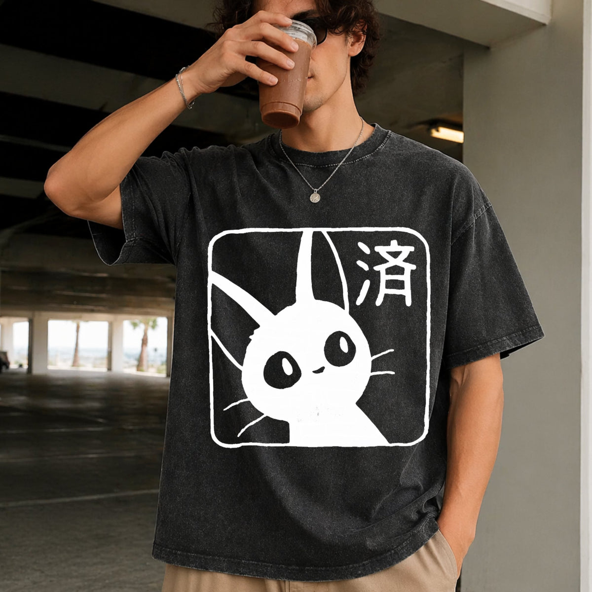 Cat Howl's Moving Castle Vintage Washed T-Shirt product image 2