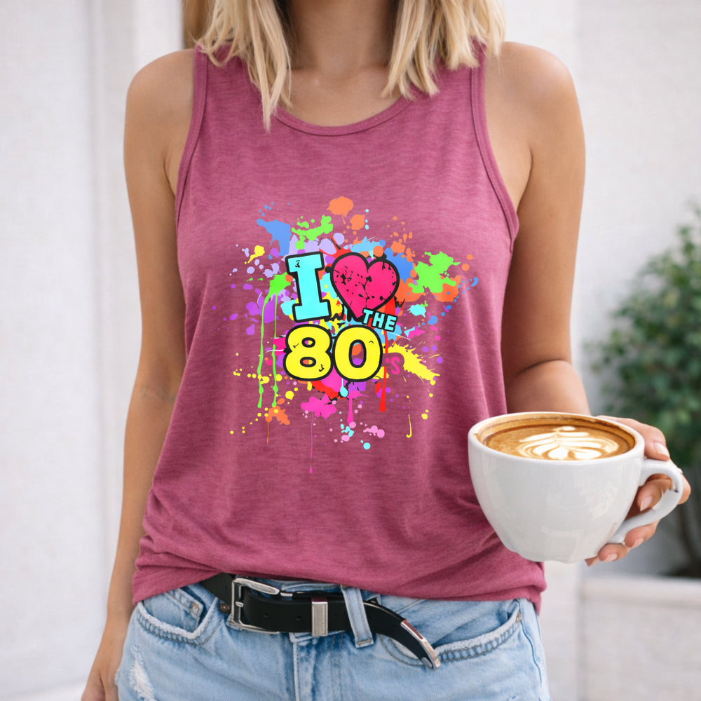 I Love the 80s Neon Splash Women's Tank Top