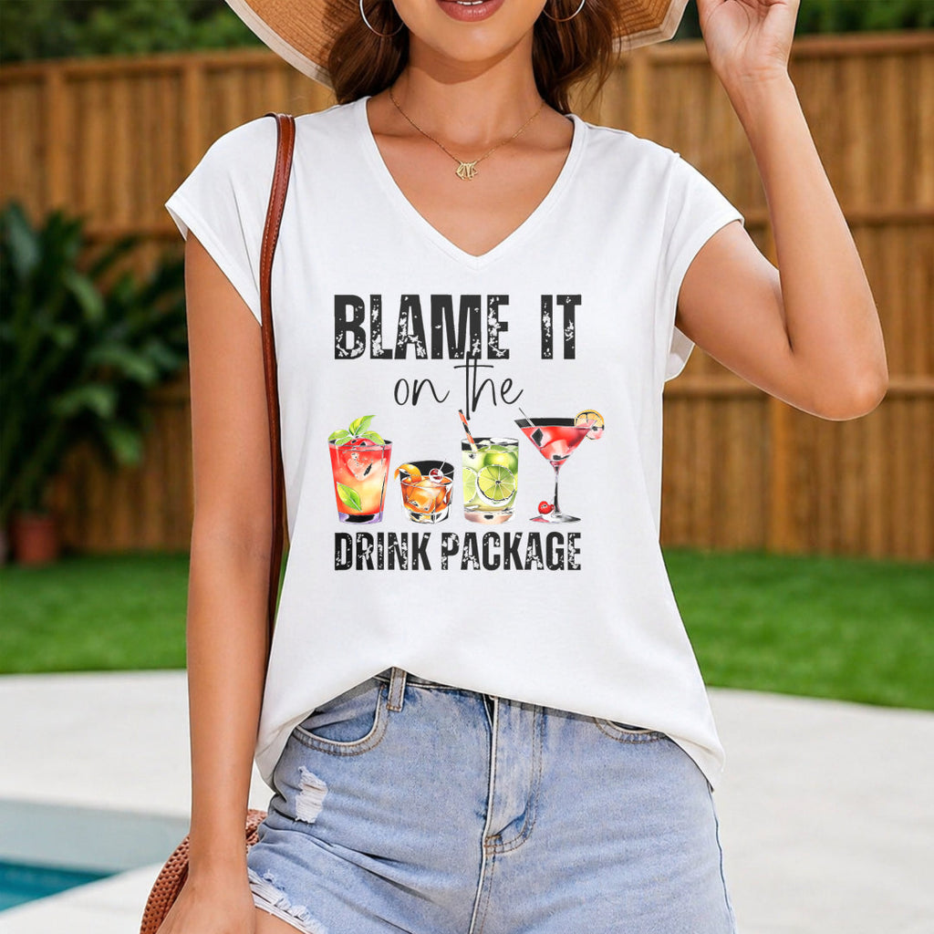 Cocktail Letter Women's V-Neck Tank Top