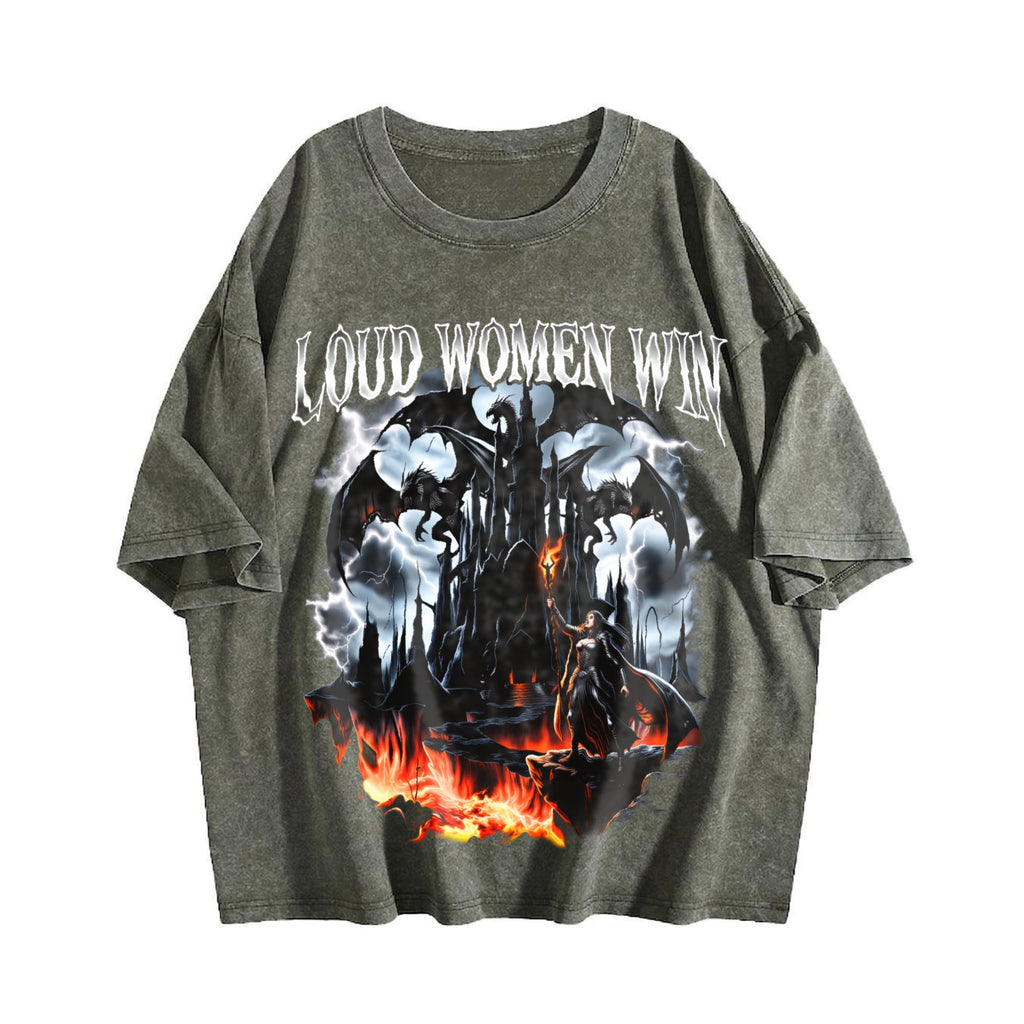 Loud Win Dragon 90s Vintage Washed T-Shirt product image 4