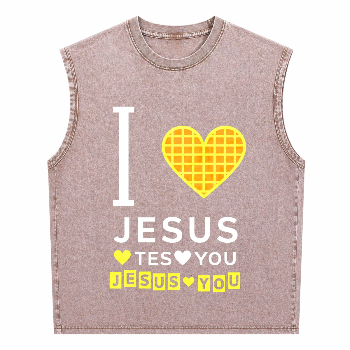 I Love Jesus Jesus Love You Men's Washed Tank Top
